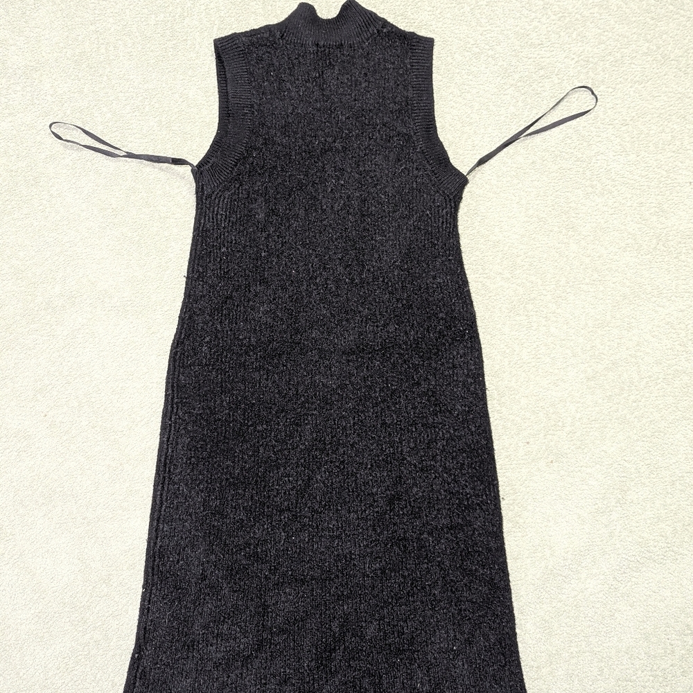 Aritzia Babaton Wool Ribbed Mini Dress | Black | Size L (Fits M) - Picture 9 of 12